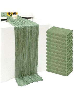 12Pack Sage Green Cheese Cloth Table Runner 10Ft Cheesecloth Table Runner Boho G